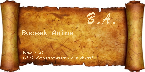 Bucsek Anina névjegykártya